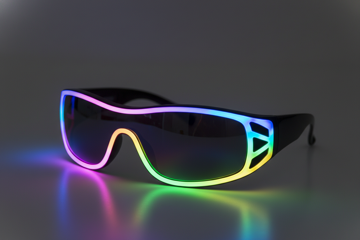 LED Rave Sunglasses β 10+ Glow Modes (Rechargeable