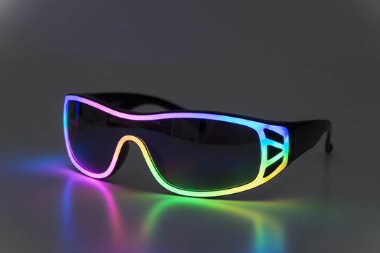 LED Rave Sunglasses – 10+ Glow Modes (Rechargeable